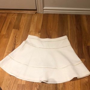 White fit and flare skirt